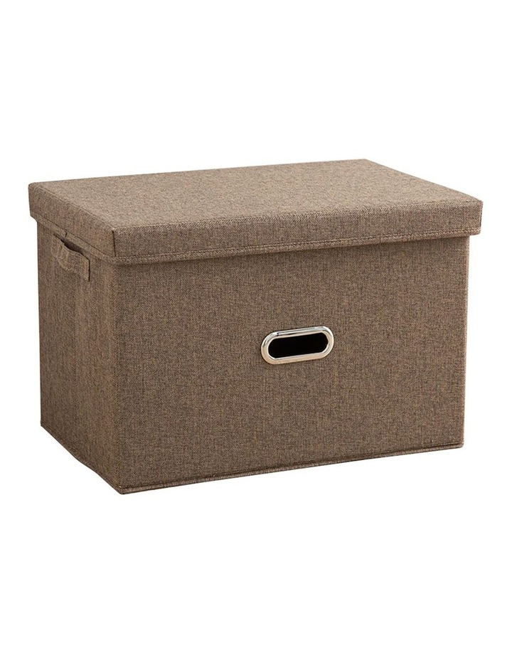 Large Foldable Canvas Storage Box in Coffee