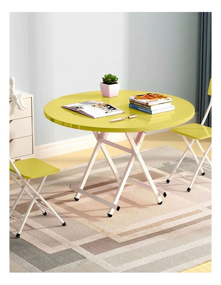 Portable Round Dining Table in Yellow