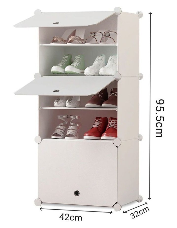 5 Tier White Shoe Rack Organizer in White