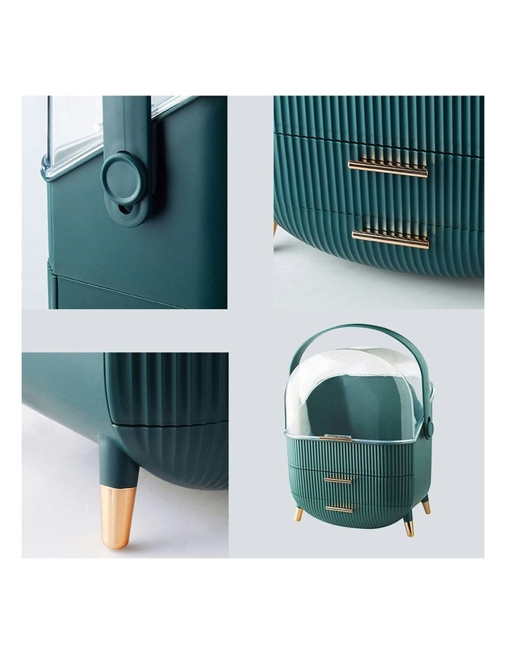 Countertop Makeup Cosmetic Storage Box in Green