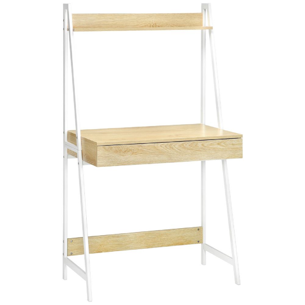 Koge Hutch 1 Drawer 800mm Desk Oak White
