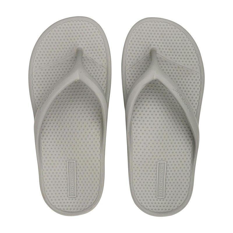 Archline Orthotic Foam Thongs Arch Support Flip Flops Orthopedic Rebound - Grey Euro Size 46