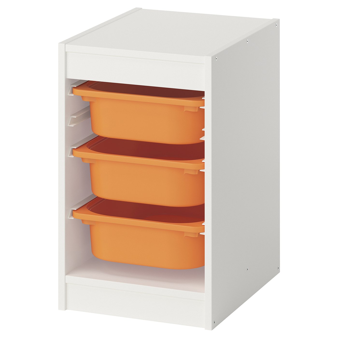 TROFAST Storage combination with boxes - white/light orange 34x44x56 cm