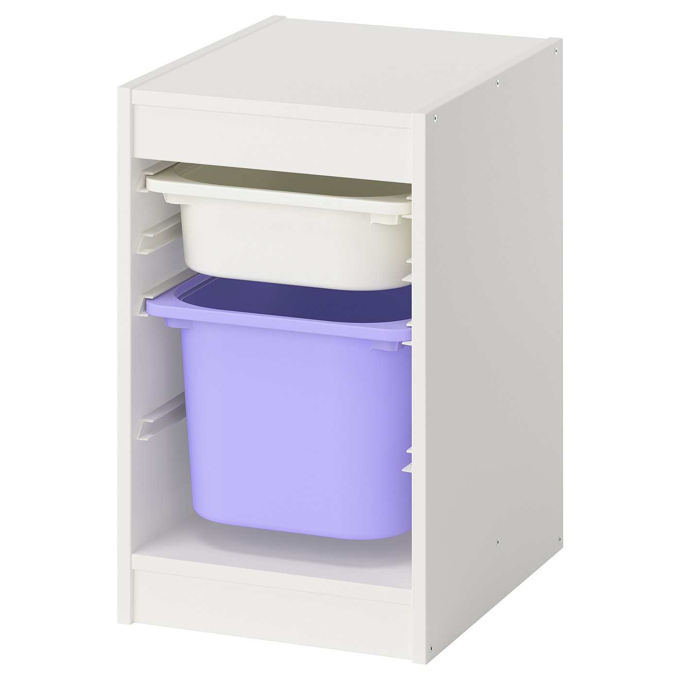 TROFAST Storage combination with boxes - white/lilac 34x44x56 cm