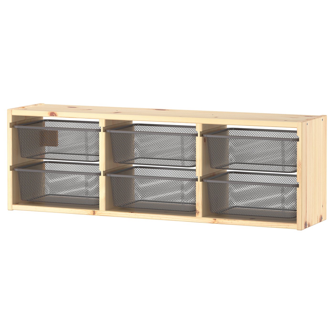 TROFAST Wall storage - light white stained pine/dark grey 93x21x30 cm