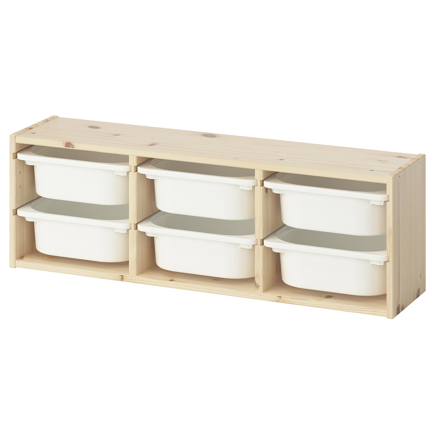 TROFAST Wall storage - light white stained pine/white 93x21x30 cm